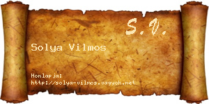 Solya Vilmos névjegykártya